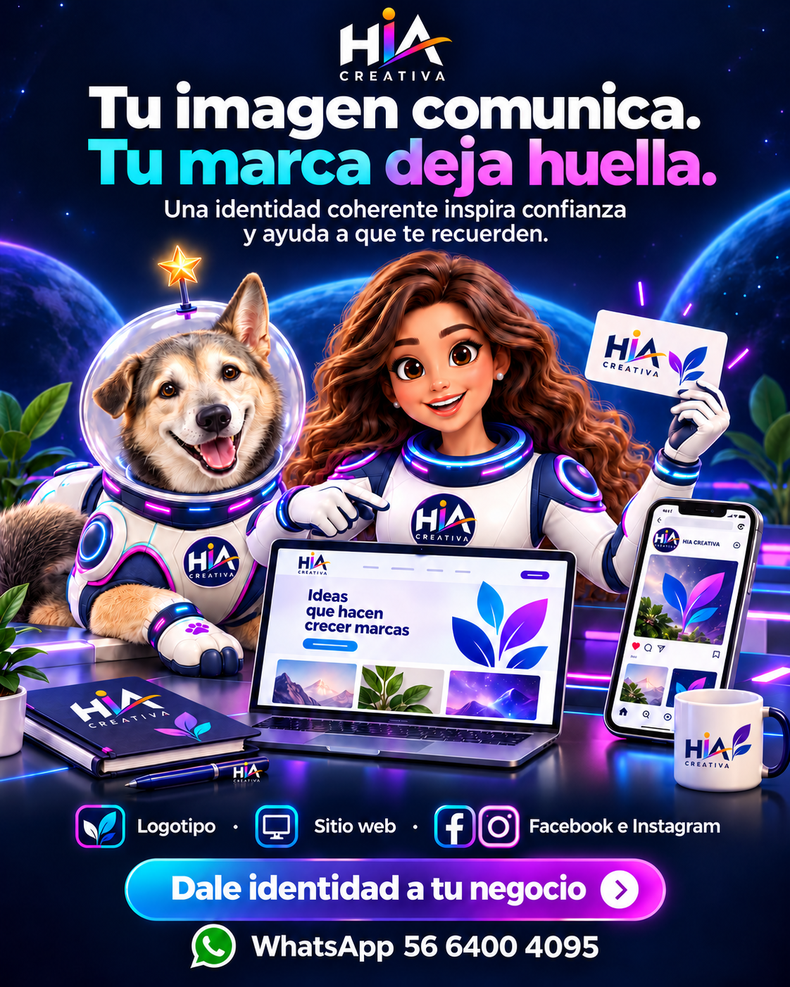 Muestra propia de HIA Creativa: Hei y Laica presentan una identidad aplicada a sitio web, redes y papelería